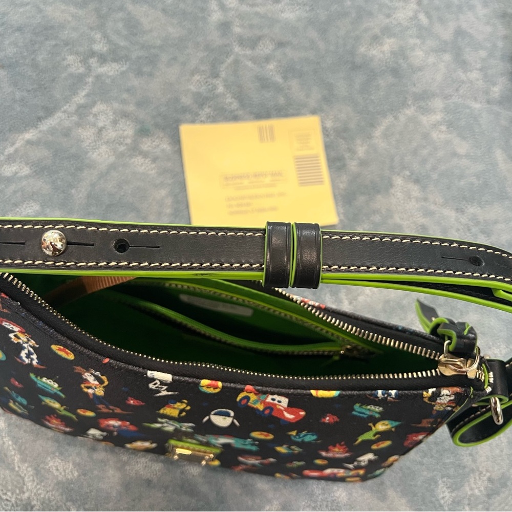 Dooney & Bourke Disney Pixar Hobo Black and Green purse EUC - Picture 11 of 16